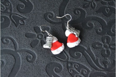 Boucles d'oreilles Bonnet rouge