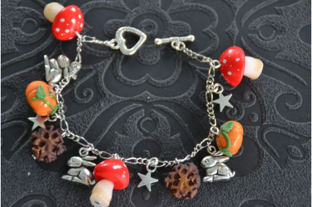 Bracelet Citrouilles et champignons