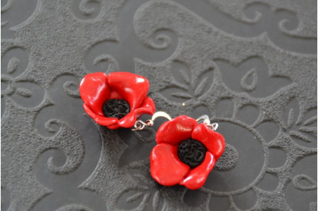 Boucles d'oreilles Coquelicot