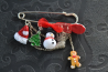 Broche Bonhomme de neige et bonnet de Noël