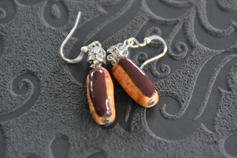 Boucles d'oreilles Eclair au chocolat
