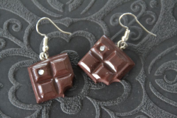 Boucles d'oreilles Tablette de chocolat noir