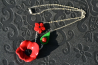 Collier Coquelicot et coccinelle