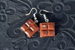 Boucles d'oreilles Tablette de chocolat au lait