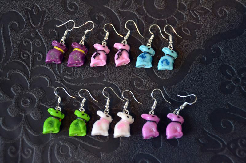 Boucles d'oreilles Les Lapins de Pâques