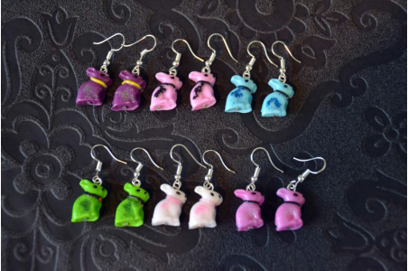 Boucles d'oreilles Les Lapins de Pâques
