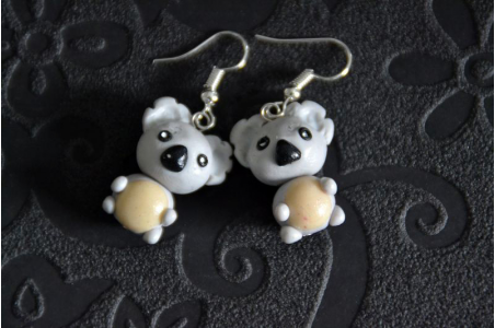 Boucles d'oreilles Koala