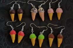 Boucles d'oreilles Les petits cornets de glace