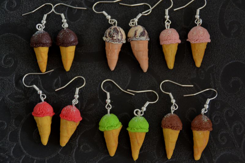 Boucles d'oreilles Les petits cornets de glace