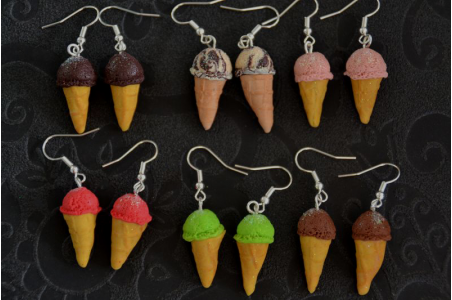 Boucles d'oreilles Les petits cornets de glace