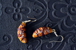 Boucles d'oreilles Croissant chocolat