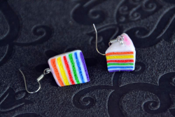 Boucles d'oreilles Gâteau Arc-en-ciel
