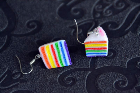 Boucles d'oreilles Gâteau Arc-en-ciel
