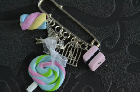Broche Guimauve, sucette et bonbon anglais