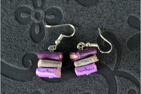 Boucles d'oreilles Livres
