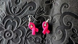 Boucles d'oreilles Ruban rose