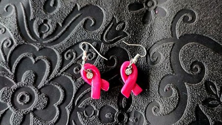 Boucles d'oreilles Ruban rose