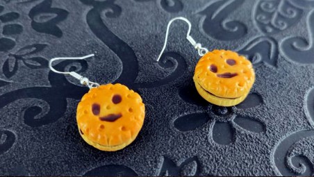 Boucles d'oreilles Biscuit fourré