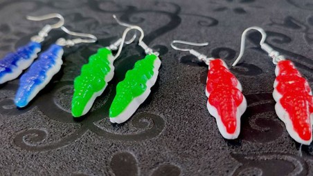 Boucles d'oreilles Crocodiles gélifiés Boucles d'oreilles Crocodiles gélifiés