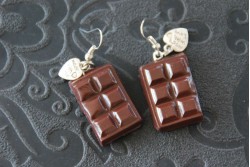 Boucles d'oreilles Tablette de chocolat